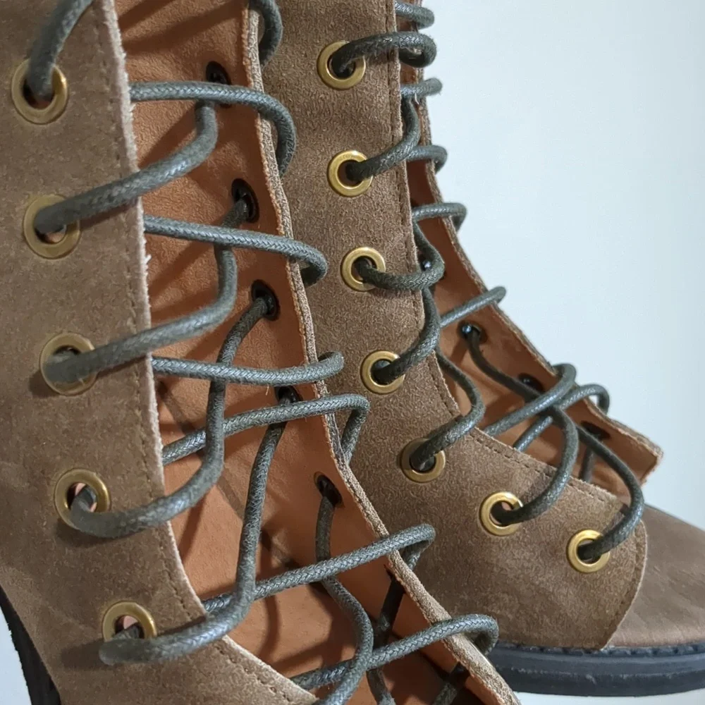Free People x Jeffrey Campbell Perspective Tall Knee High Lace Up Boot 8.5
